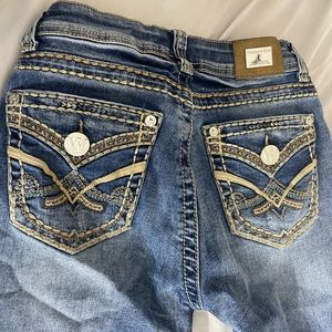 Light blue low rise boot cut jeans 👖